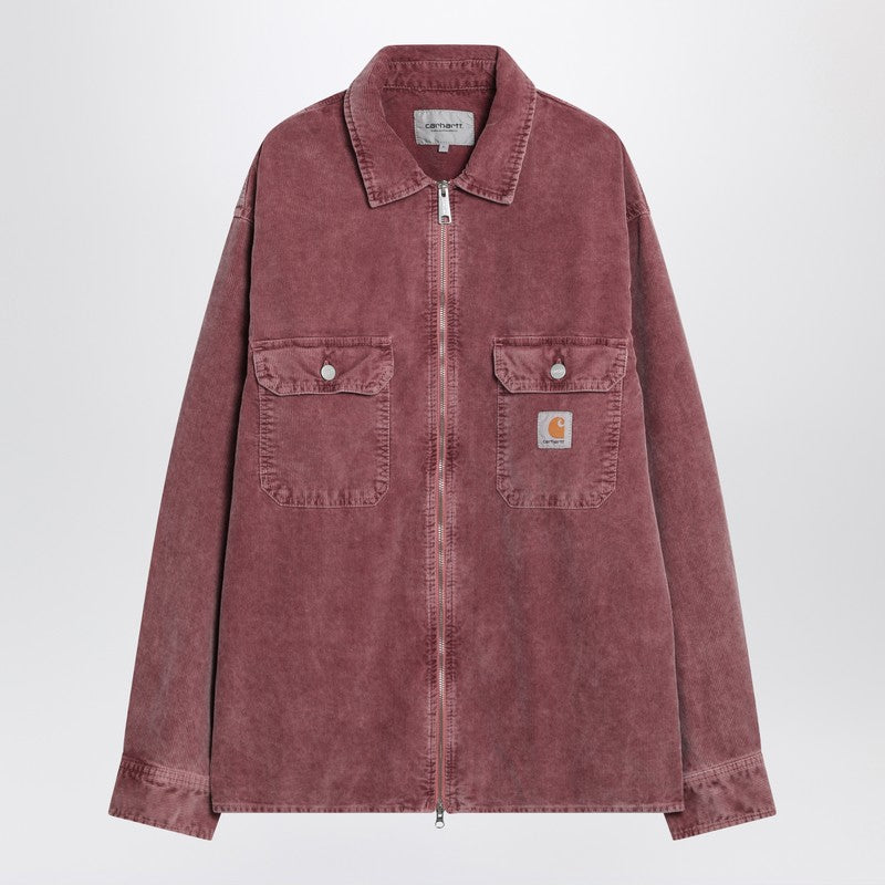 Veste chemise Carhartt WIP Reynold en velours côtelé rose poudré