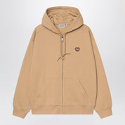 Carhartt WIP Hooded Heart II Sweat Jacket — Dusty Brown