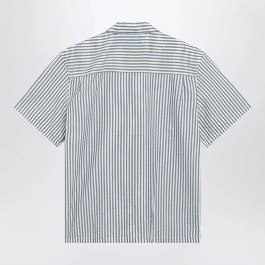 Carhartt WIP Leavel short-sleeve striped seersucker shirt in blue