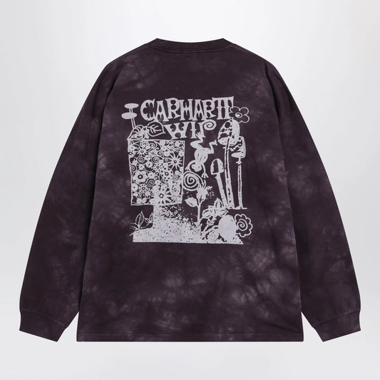 Carhartt WIP Radiate long-sleeve tie-dye organic cotton T-shirt, purple