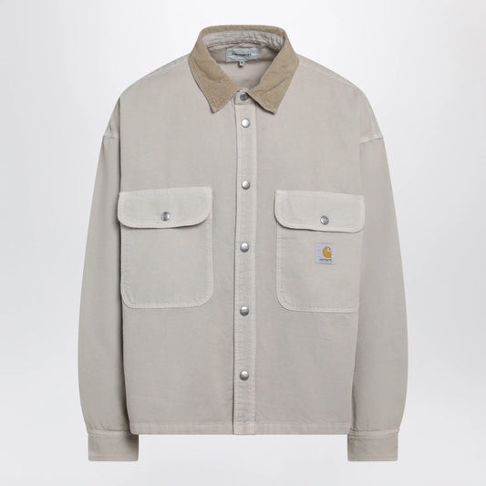 Carhartt WIP Prescott shirt jacket in cotton canvas beige