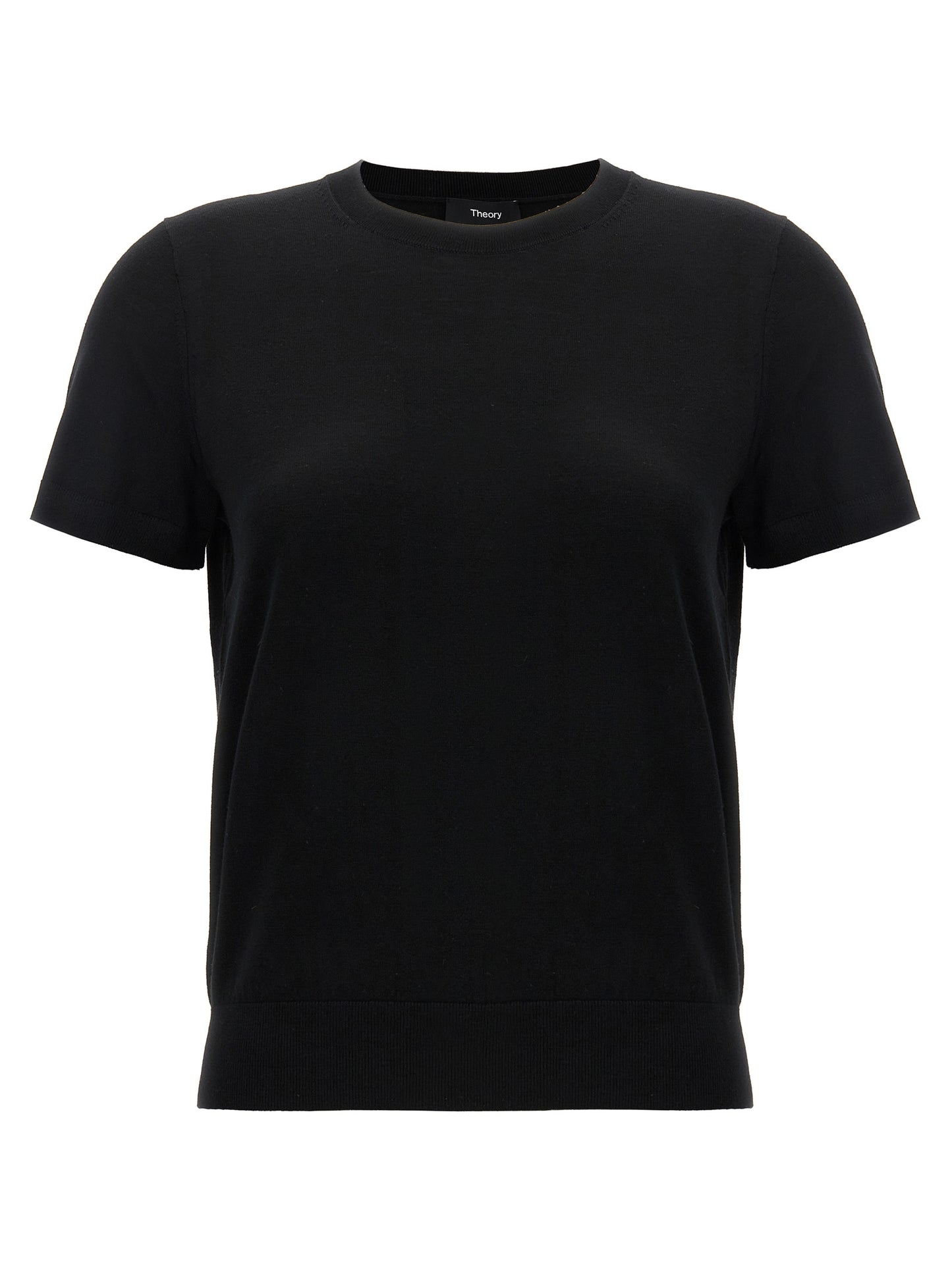 Theory Black Merino Crewneck Sweater — Knitwear