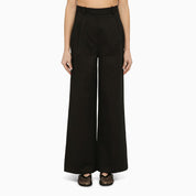 Loulou Studio Black cotton and linen trousers