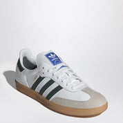 adidas Originals Samba OG low trainer in white and green leather
