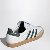 adidas Originals Samba OG low trainer in white and green leather