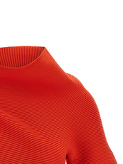 Issey Miyake Life Form Top — Red Stretch Knit (Women)