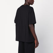 Represent black crew neck t-shirt in cotton