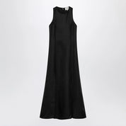 LouLou De Saison Iraka dress in black silk twill