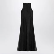 LouLou De Saison Iraka dress in black silk twill
