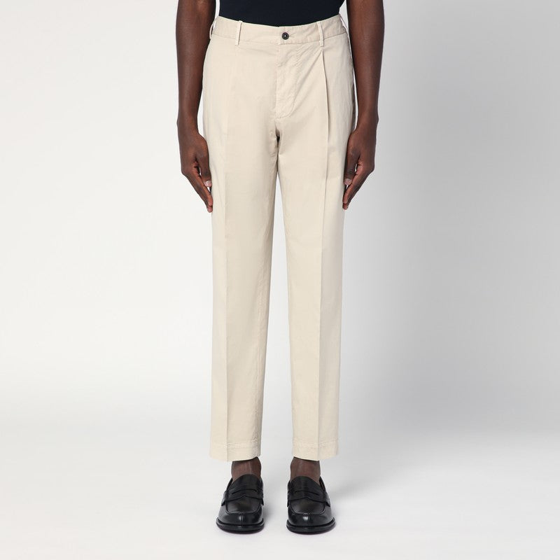Pantalon en coton ivoire Santaniello