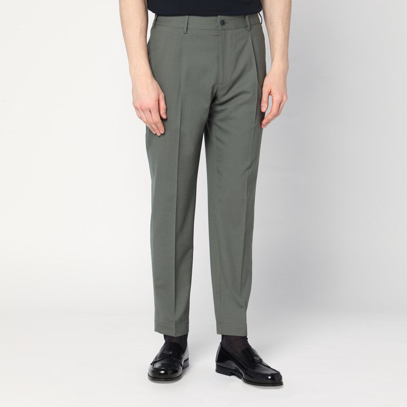 Santaniello Green wool blend trousers