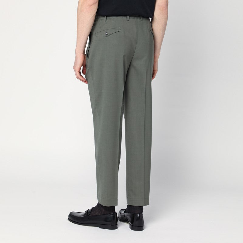 Santaniello Green wool blend trousers