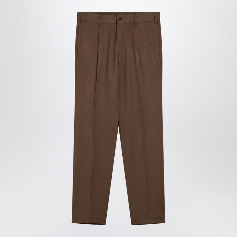 Santaniello Brown wool blend trousers
