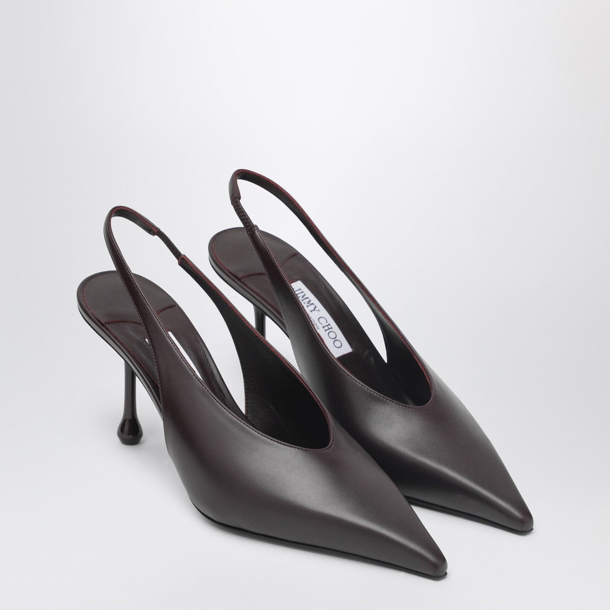 Jimmy Choo Isa 80 Slingback — Merlot Pointed Décolleté