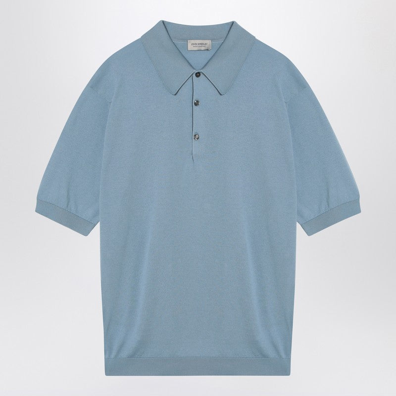 JOHN SMEDLEY Isis polo in light blue cotton