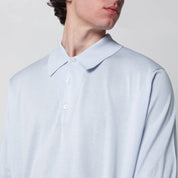 JOHN SMEDLEY Isis light blue cotton polo shirt