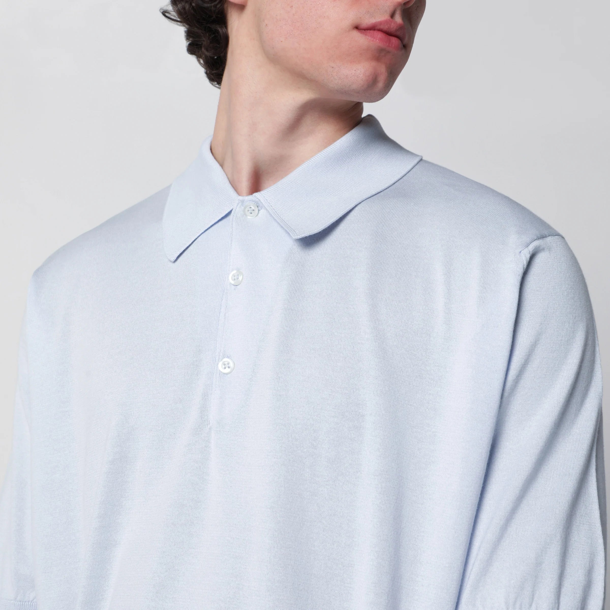 JOHN SMEDLEY Isis light blue cotton polo shirt
