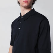 JOHN SMEDLEY Isis navy blue cotton polo shirt