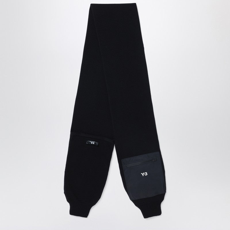 Écharpe adidas Y-3 noire en laine et nylon avec manches