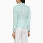 Tagliatore Light blue double-breasted jacket in cotton blend
