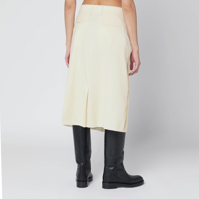 Jil Sander Vanilla-coloured wool skirt