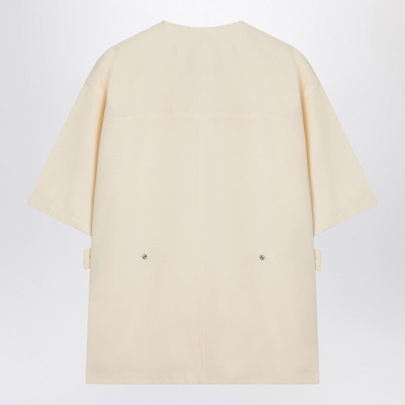 Jil Sander Ivory silk blend shirt jacket