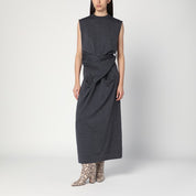 Jil Sander gray wool dress with crossover detail