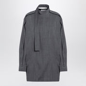 Camisa de lana gris con bufanda de Jil Sander