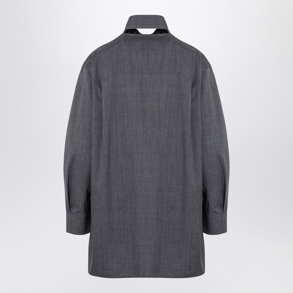 Camisa de lana gris con bufanda de Jil Sander
