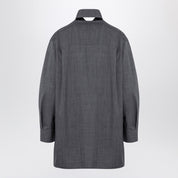 Camisa de lana gris con bufanda de Jil Sander