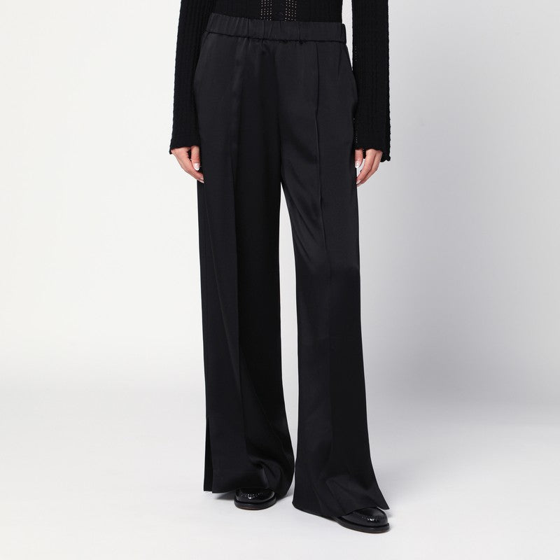 Jil Sander Black Satin Palazzo Pants — Wide‑Leg Trousers