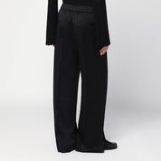 Jil Sander Black Satin Palazzo Pants — Wide‑Leg Trousers