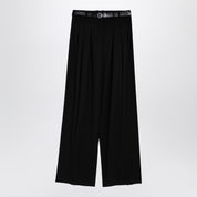 Jil Sander Pantalones anchos negros con cinturón
