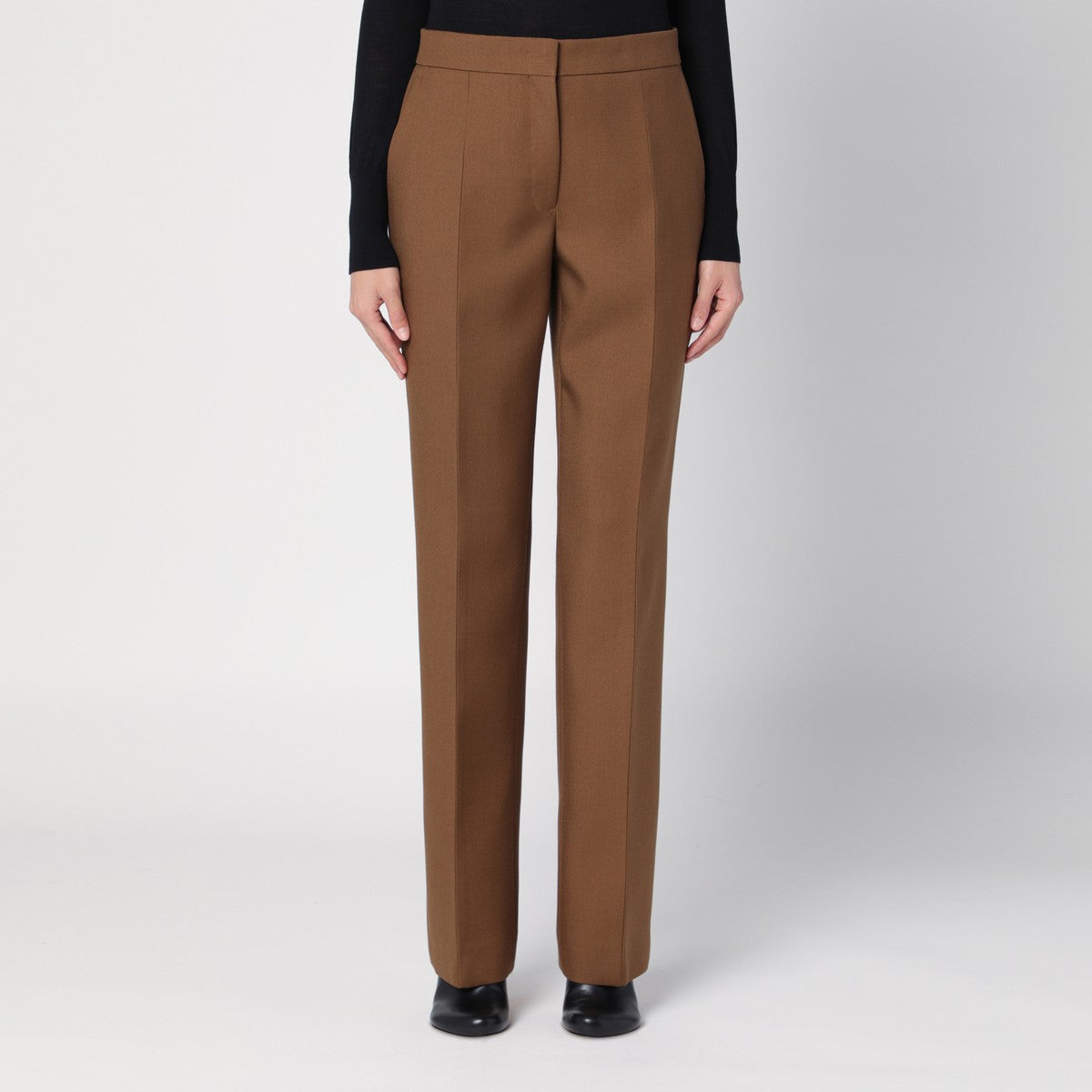 Pantalon en laine marron Jil Sander