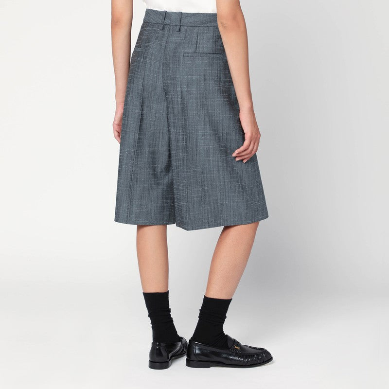 Jil Sander Bermuda in lana dark sky