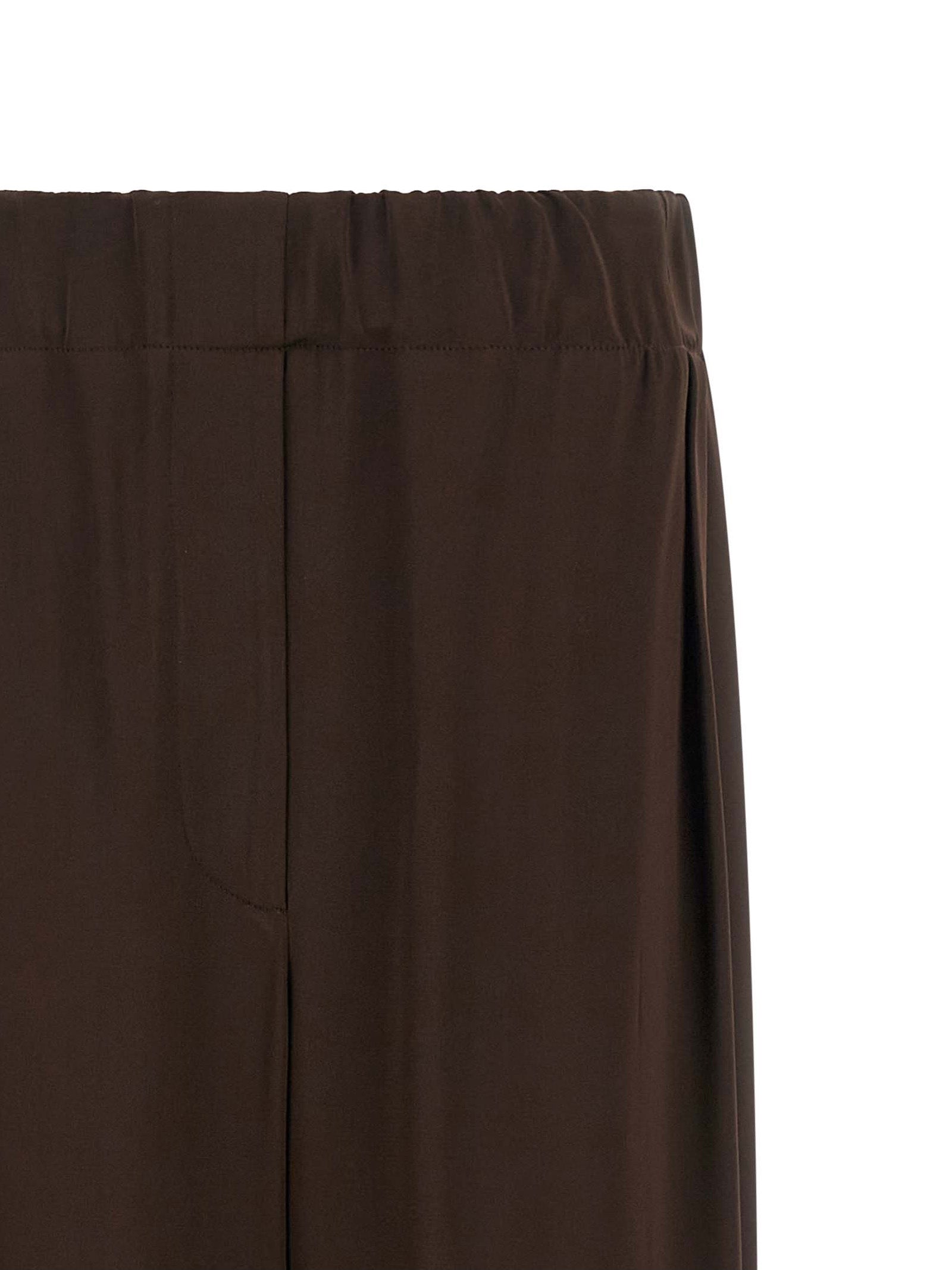 Jil Sander Fluid Viscose Trousers — Brown Wide Leg