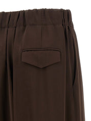 Jil Sander Fluid Viscose Trousers — Brown Wide Leg