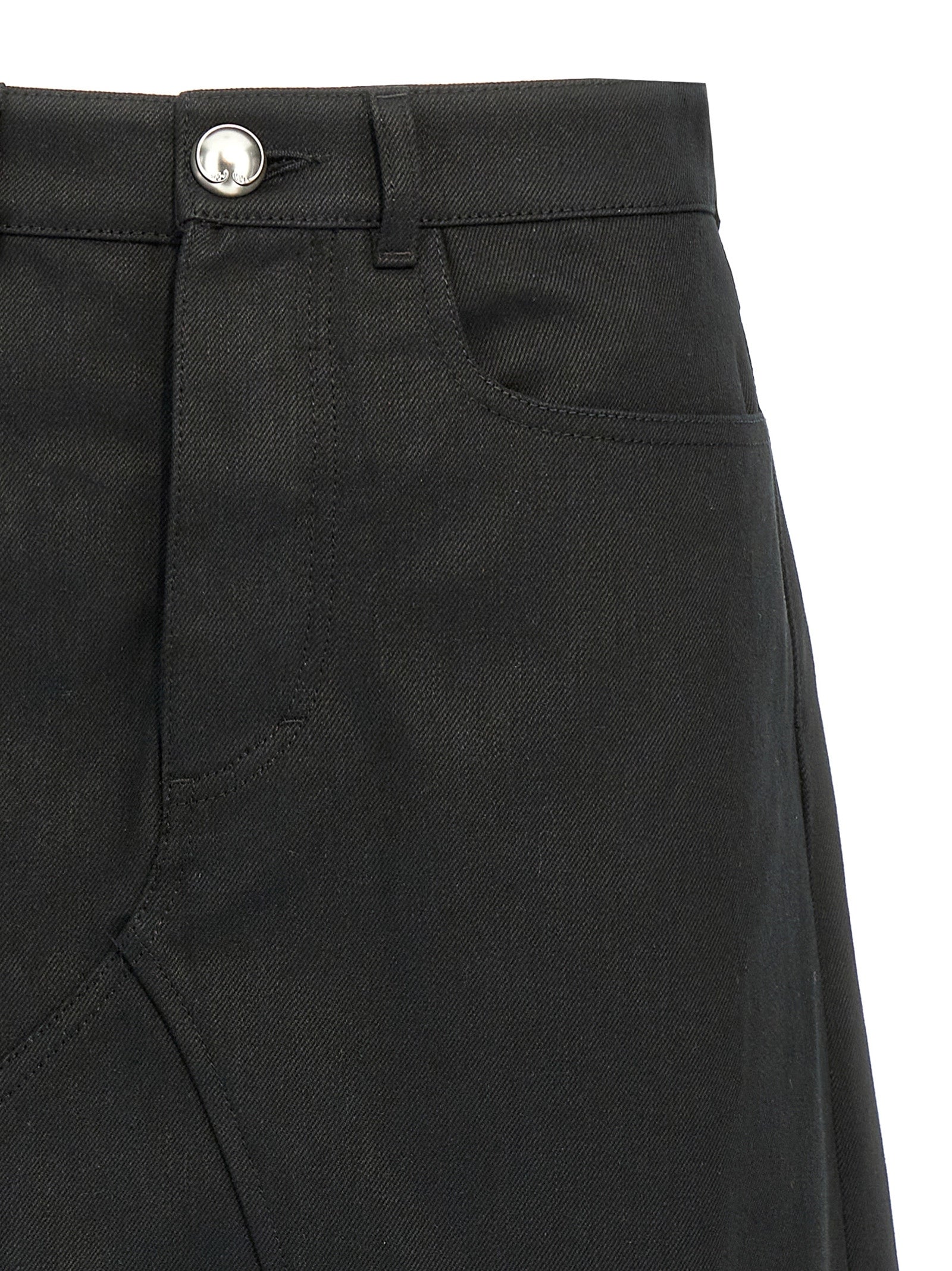 Jil Sander Midi Skirt — Black Cotton Canvas, From €295