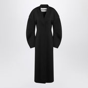 Manteau croisé noir en laine vierge Jil Sander