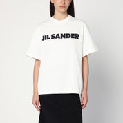 Jil Sander White Wide T‑Shirt with Logo