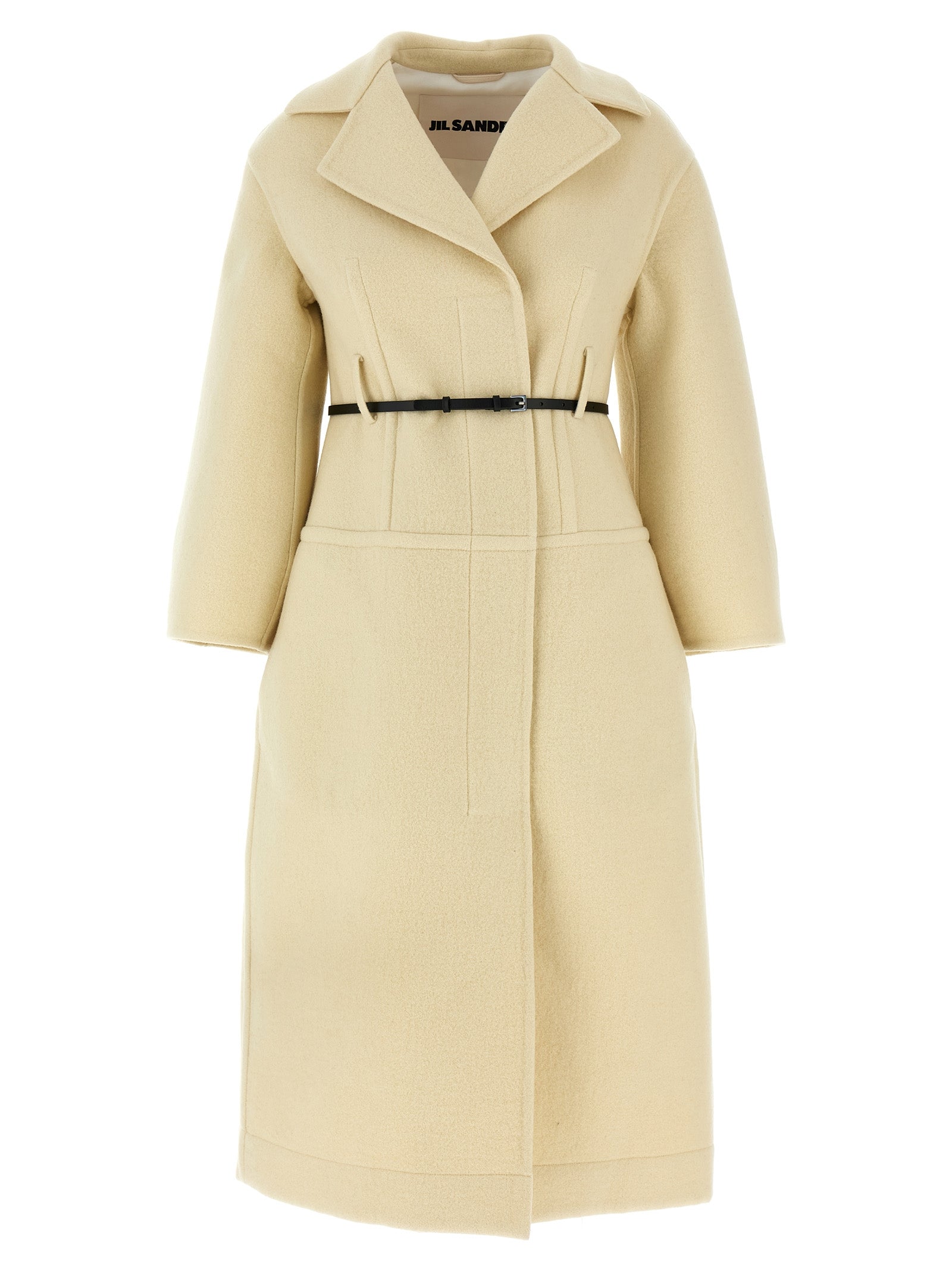 Jil Sander 02 Coat — Womens White Virgin Wool Coat