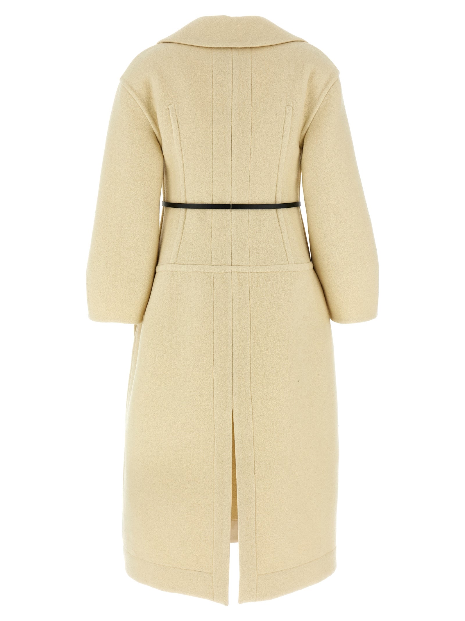 Jil Sander 02 Coat — Womens White Virgin Wool Coat