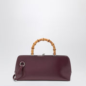 Jil Sander Small Goji Bamboo Bag — Burgundy Shoulder Bag