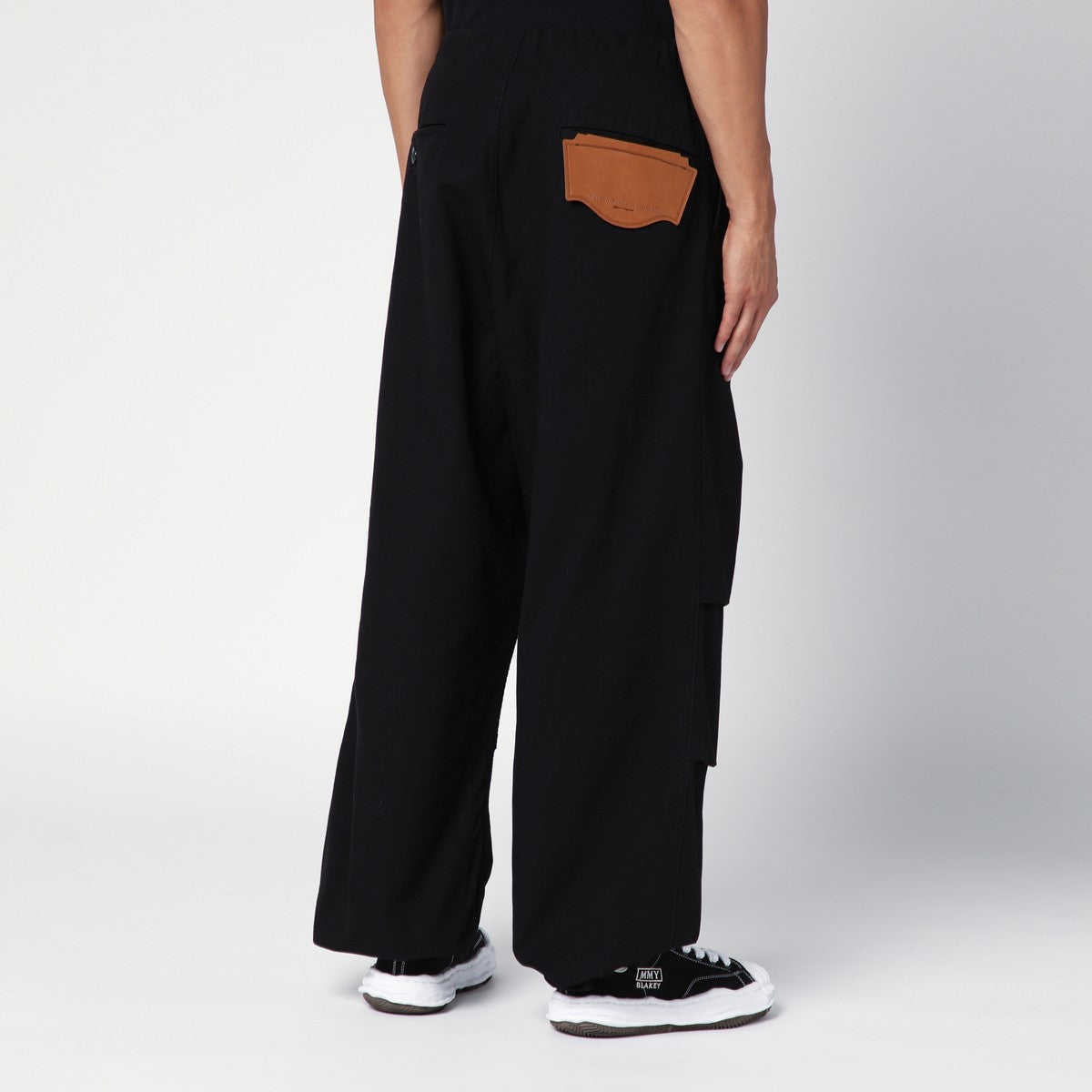Maison MIHARA YASUHIRO Black Parachute Trousers in Cotton