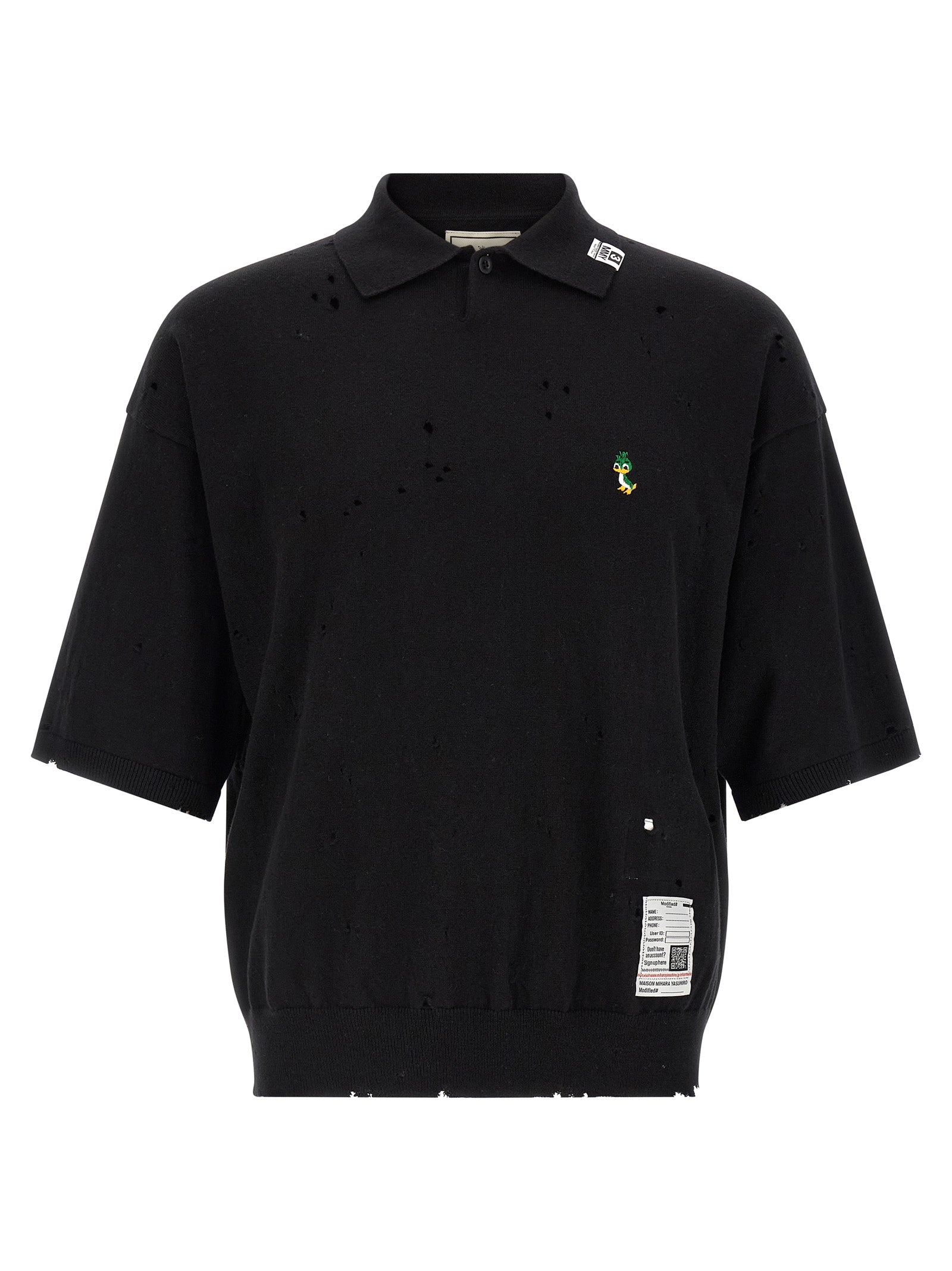 Maison Mihara Yasuhiro Embroidery Polo Shirt — Black