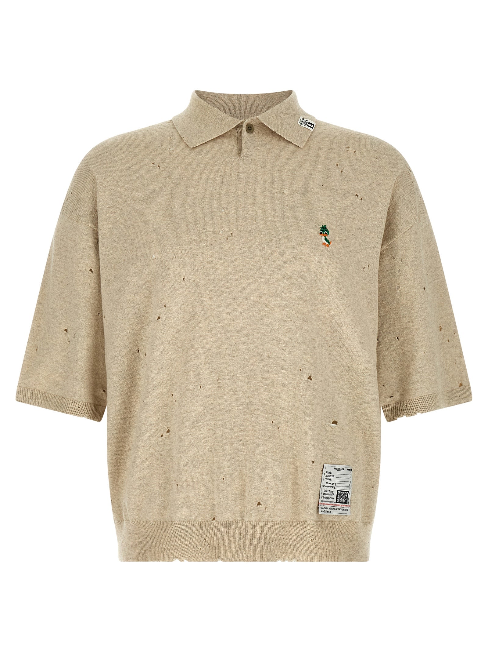 Maison Mihara Yasuhiro Embroidery Polo Shirt — Beige