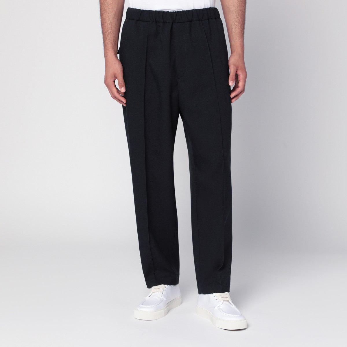 Pantalon Jil Sander bleu nuit en gabardine technique