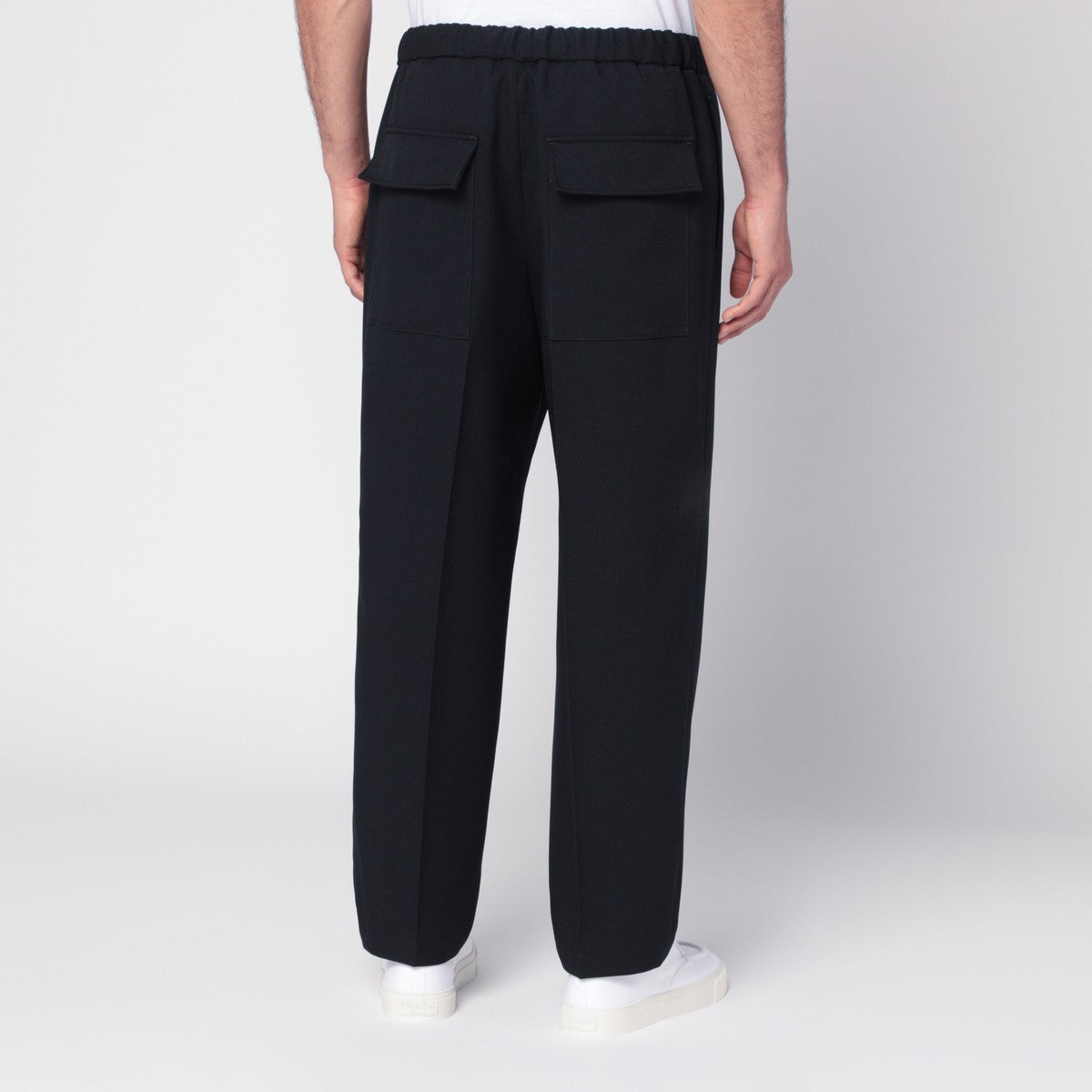 Pantalon Jil Sander bleu nuit en gabardine technique