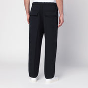 Pantalon Jil Sander bleu nuit en gabardine technique