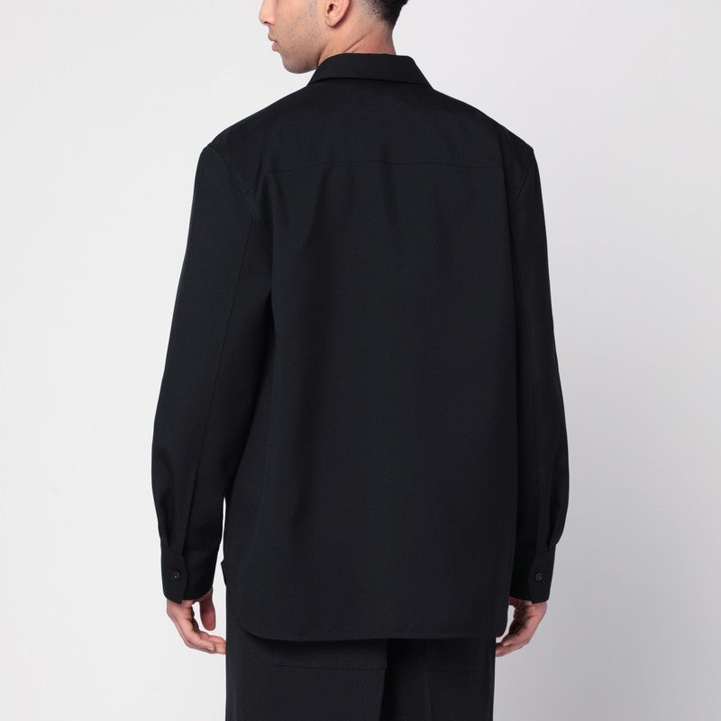 Jil Sander Black wool shirt with pockets